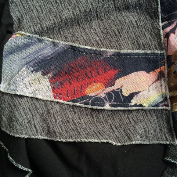 Dolcezza Womens Top Pullover Large Multicolor Assymmetrical Hem Long Sleeve - Picture 6 of 6